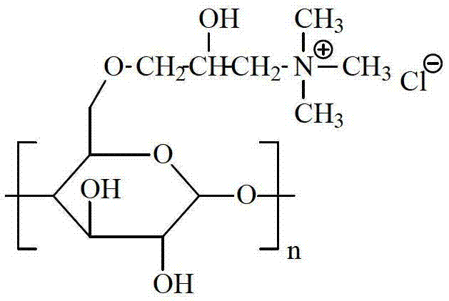 Shampoo composite containing cationic starch