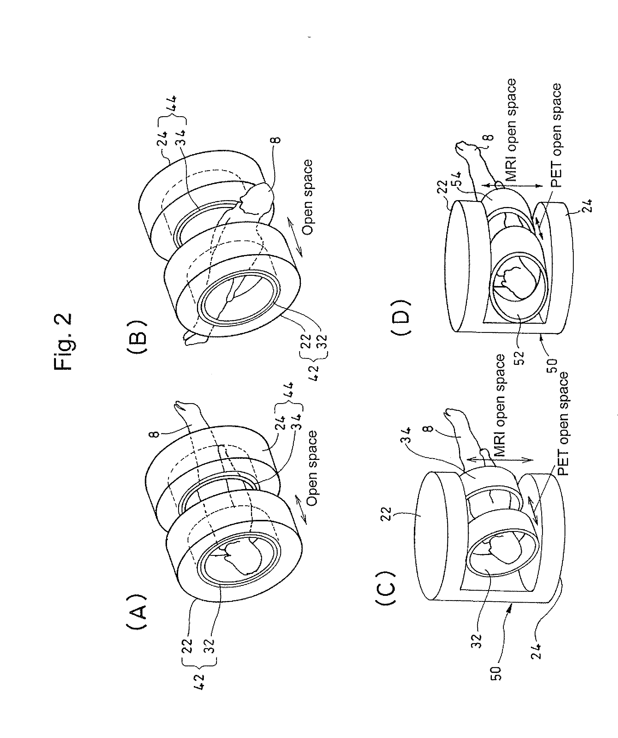 Open pet/mri hybrid machine