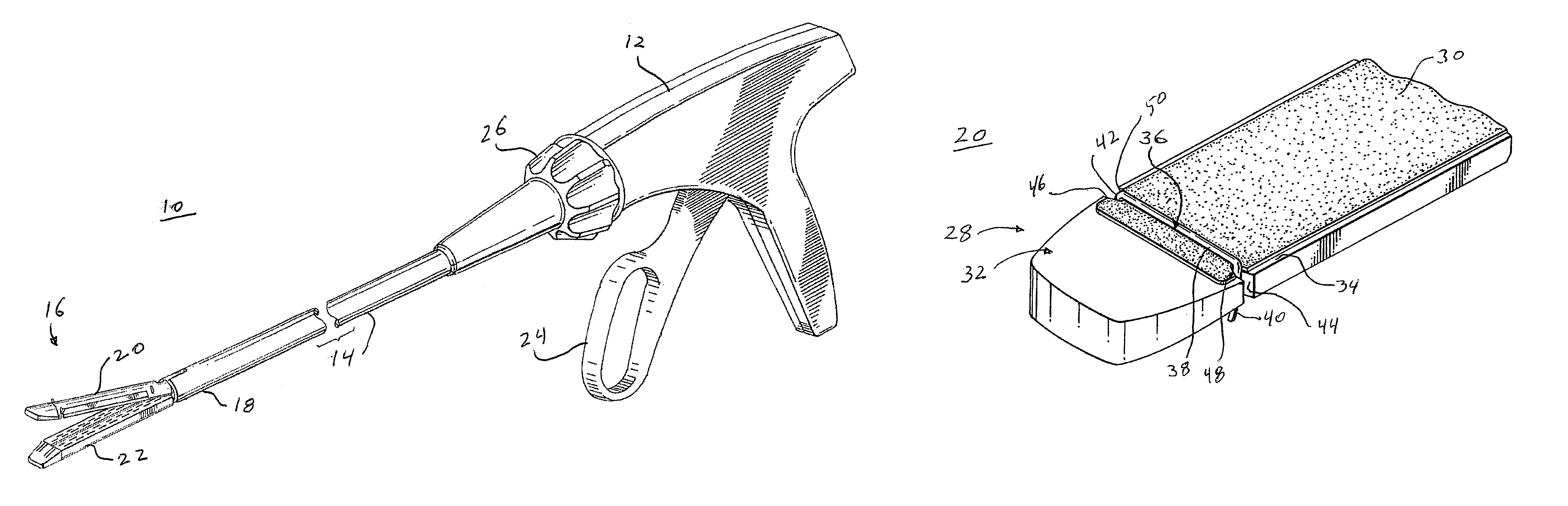 Crimp and release of suture holding buttress material