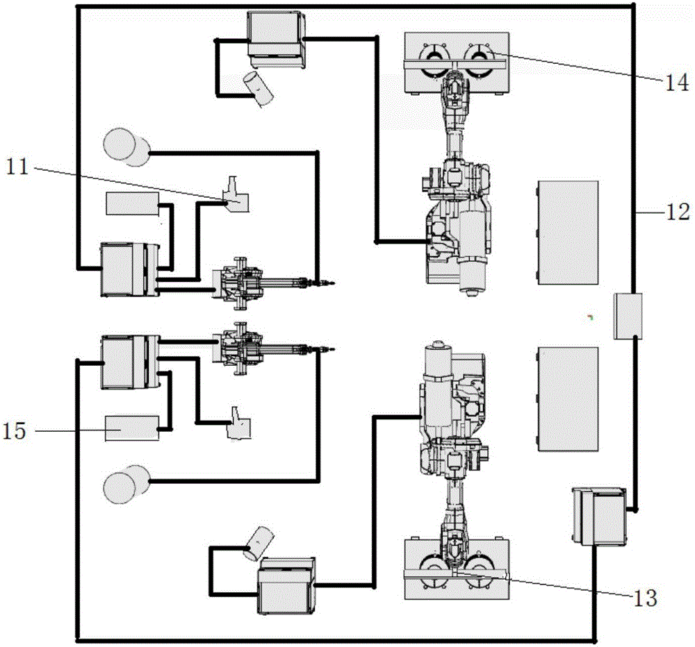 Multi-station robot welding system based on welding seam intelligent identification technology for ring-disc parts