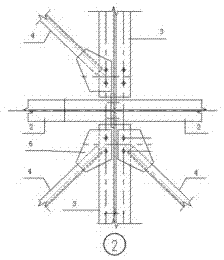 Built-up connection structure and built-up connection method for roof support and I-steel purlins