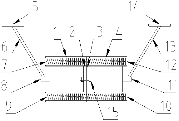 Supporting foot hoop device for power pole tower