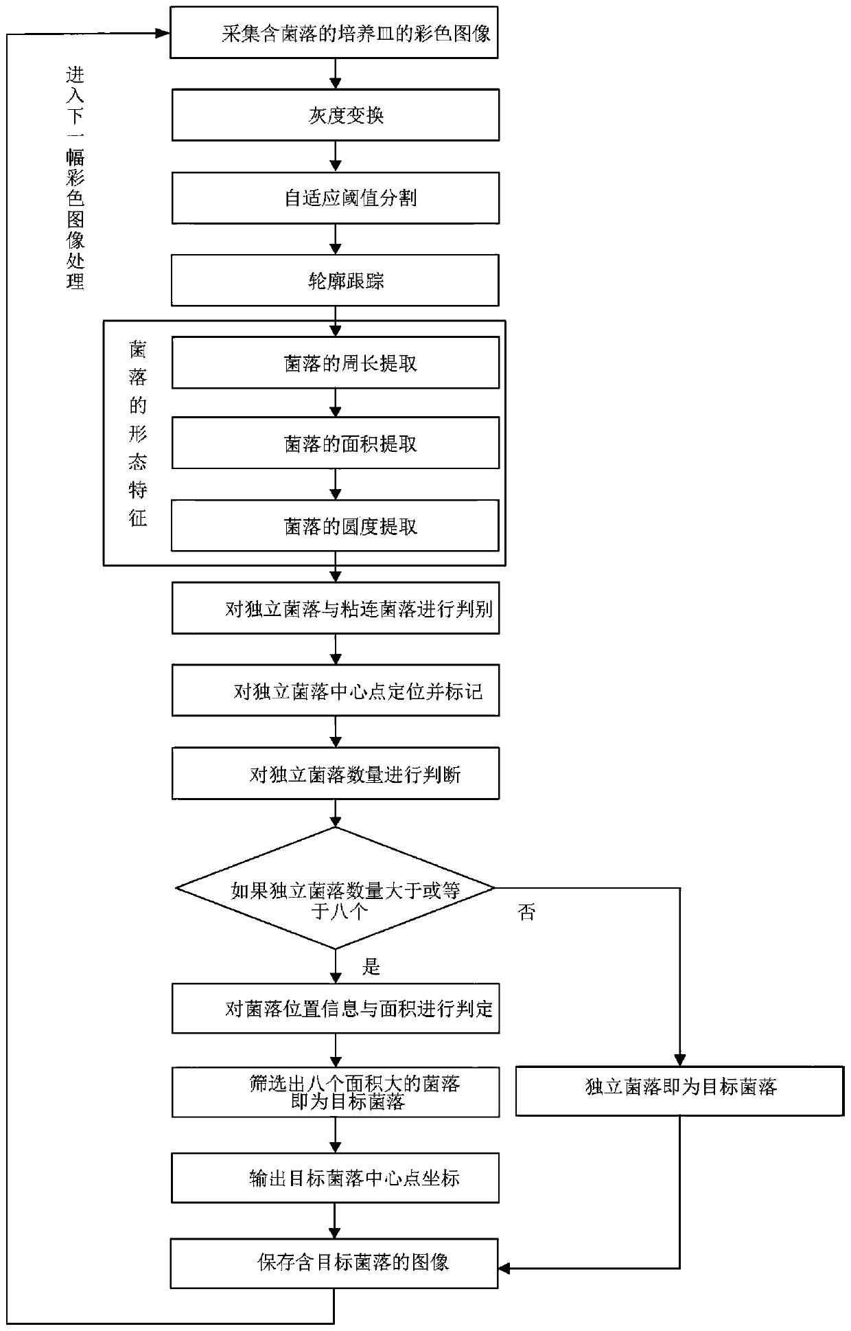 A target colony automatic positioning and identification method