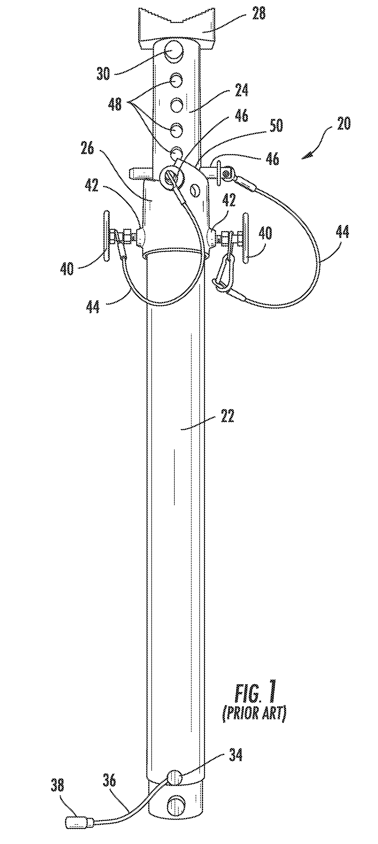 Stabilization and support strut with secure deployment features