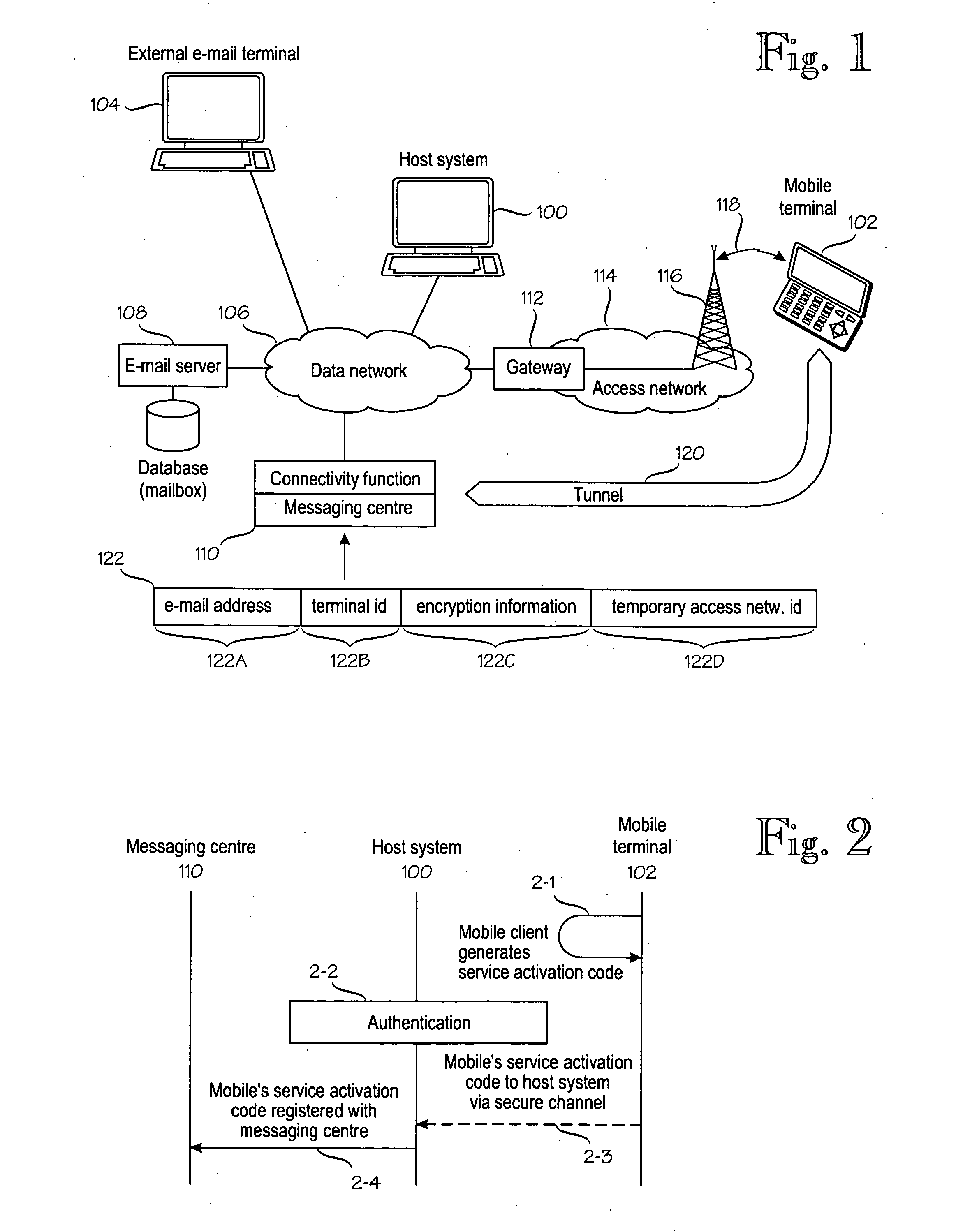 E-mail messaging to/from a mobile terminal