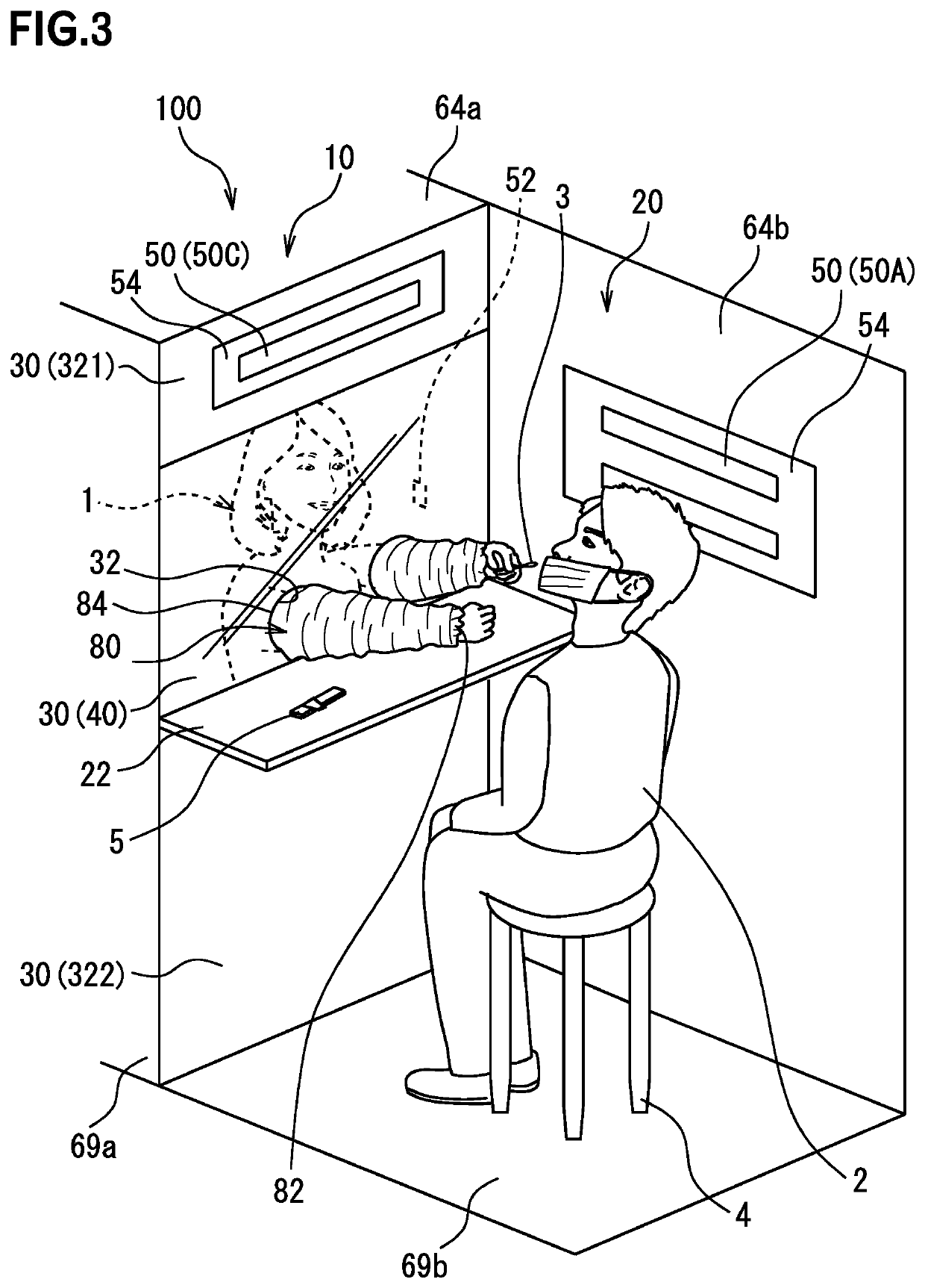 Simplified examination room and simplified examination room assembly set