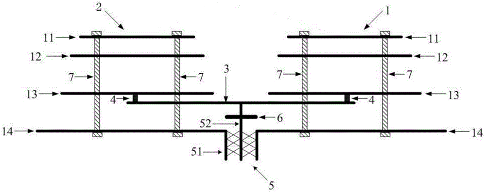 E-type patch based horizontally-polarized digital television transmitting antenna array