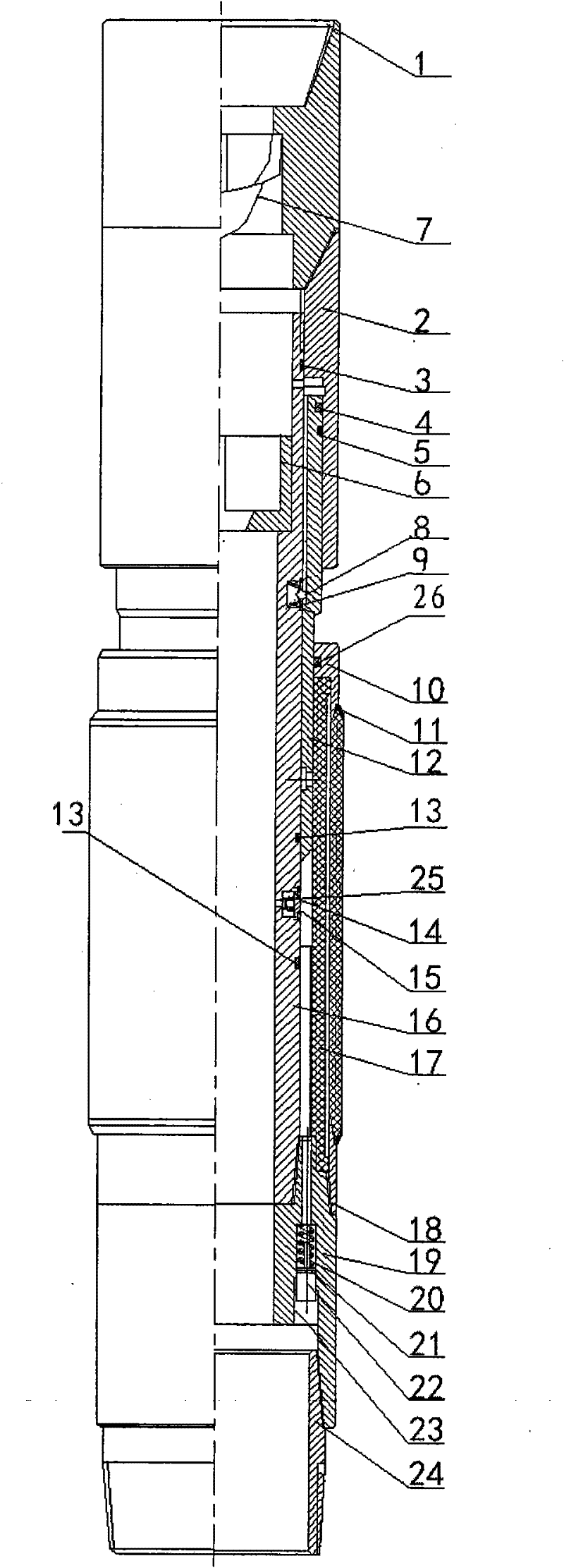 Well blowout preventer mounted in drilling column and automatically controlled in well