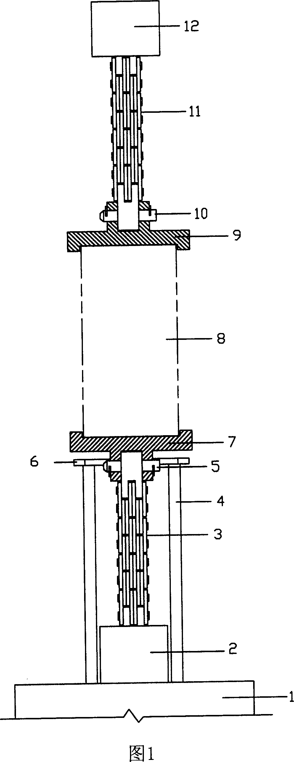 Spring thrust down clamp of direct tensile test