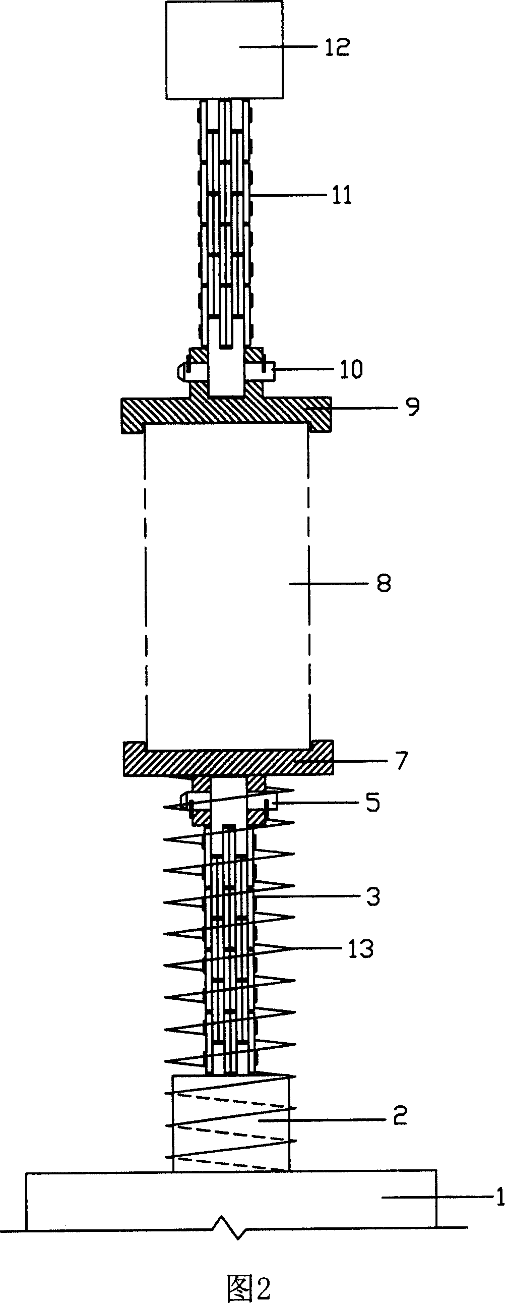 Spring thrust down clamp of direct tensile test