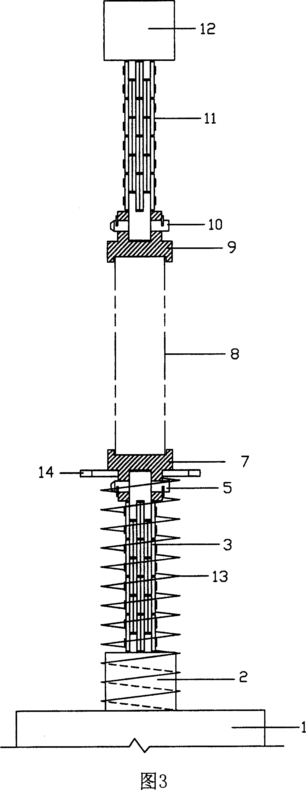 Spring thrust down clamp of direct tensile test