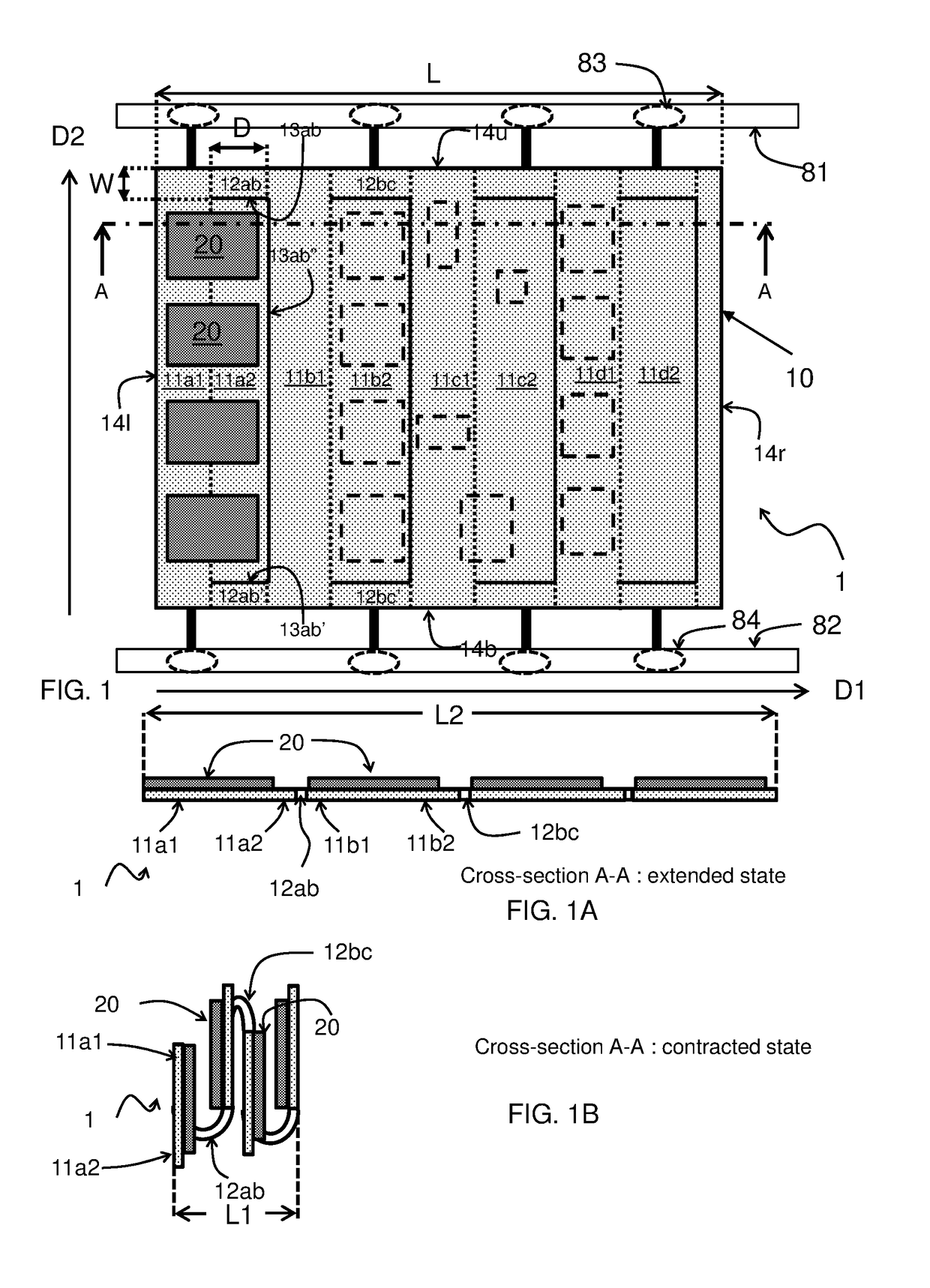 Variable length screen, system comprising the same and method for manufacturing