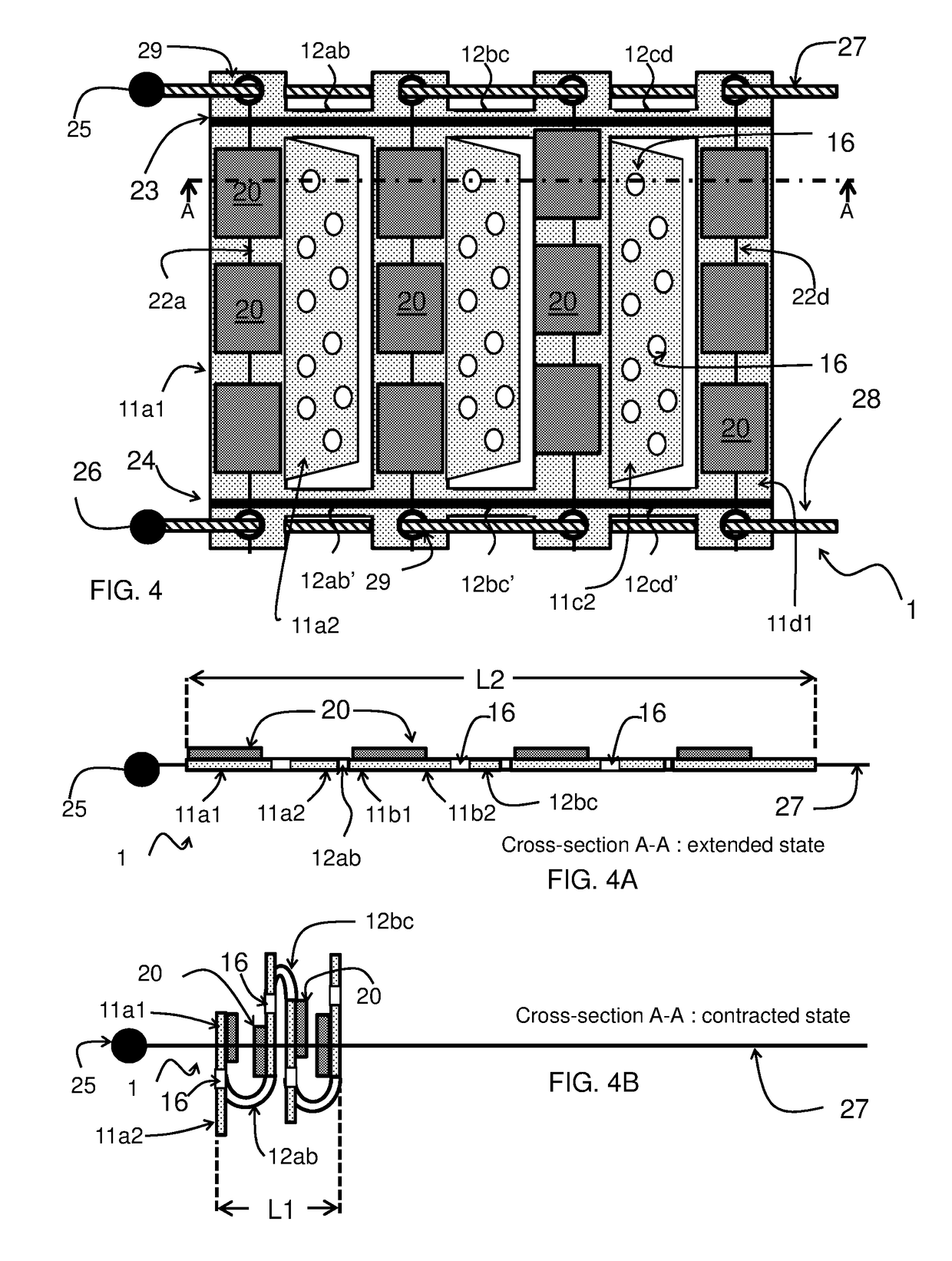 Variable length screen, system comprising the same and method for manufacturing