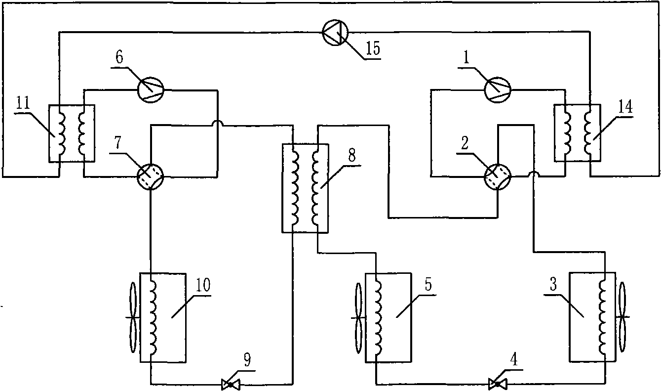 Auxiliary heat-tracing ultra-low temperature air source heat pump air conditioner