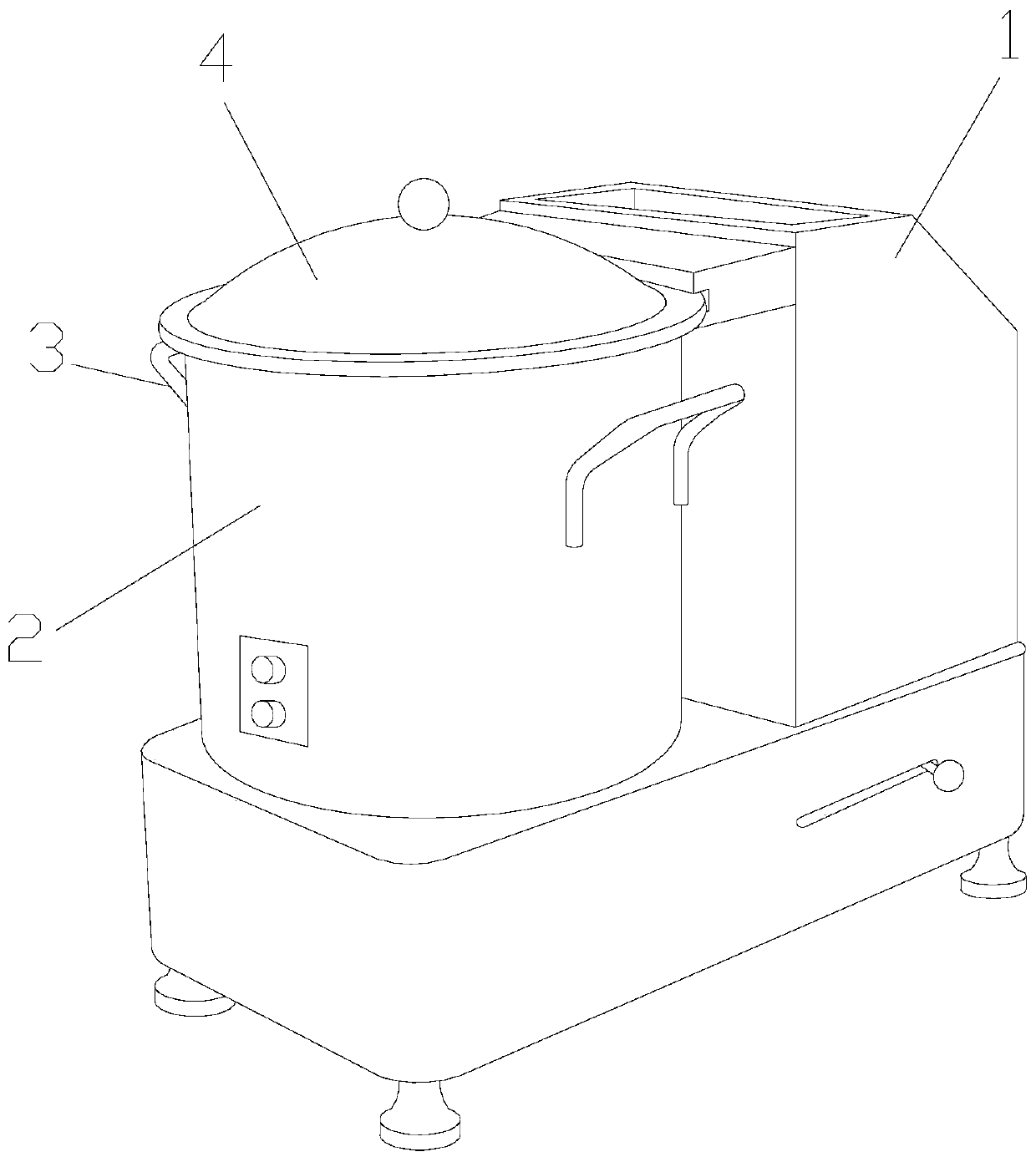 Raw vegetable processing boiling device for fast food restaurant