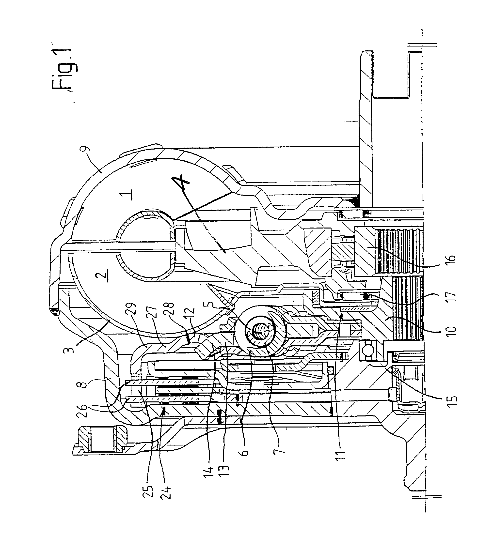 Hydraulic clutch with a turbine torsional vibration damper