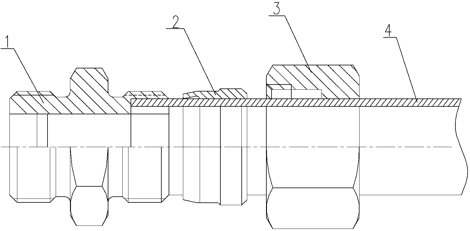 Clamping sleeve type metal sealing pipe joint and using method thereof