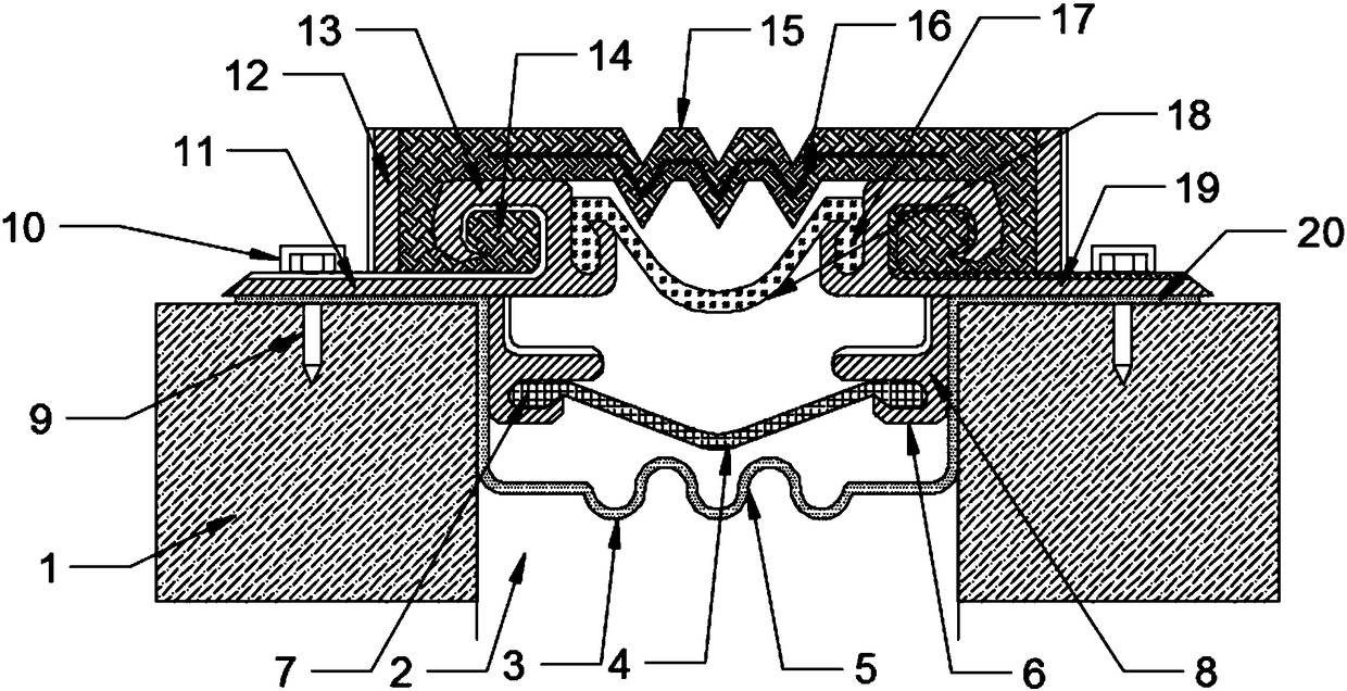 Construction connection structure for building deformation joint