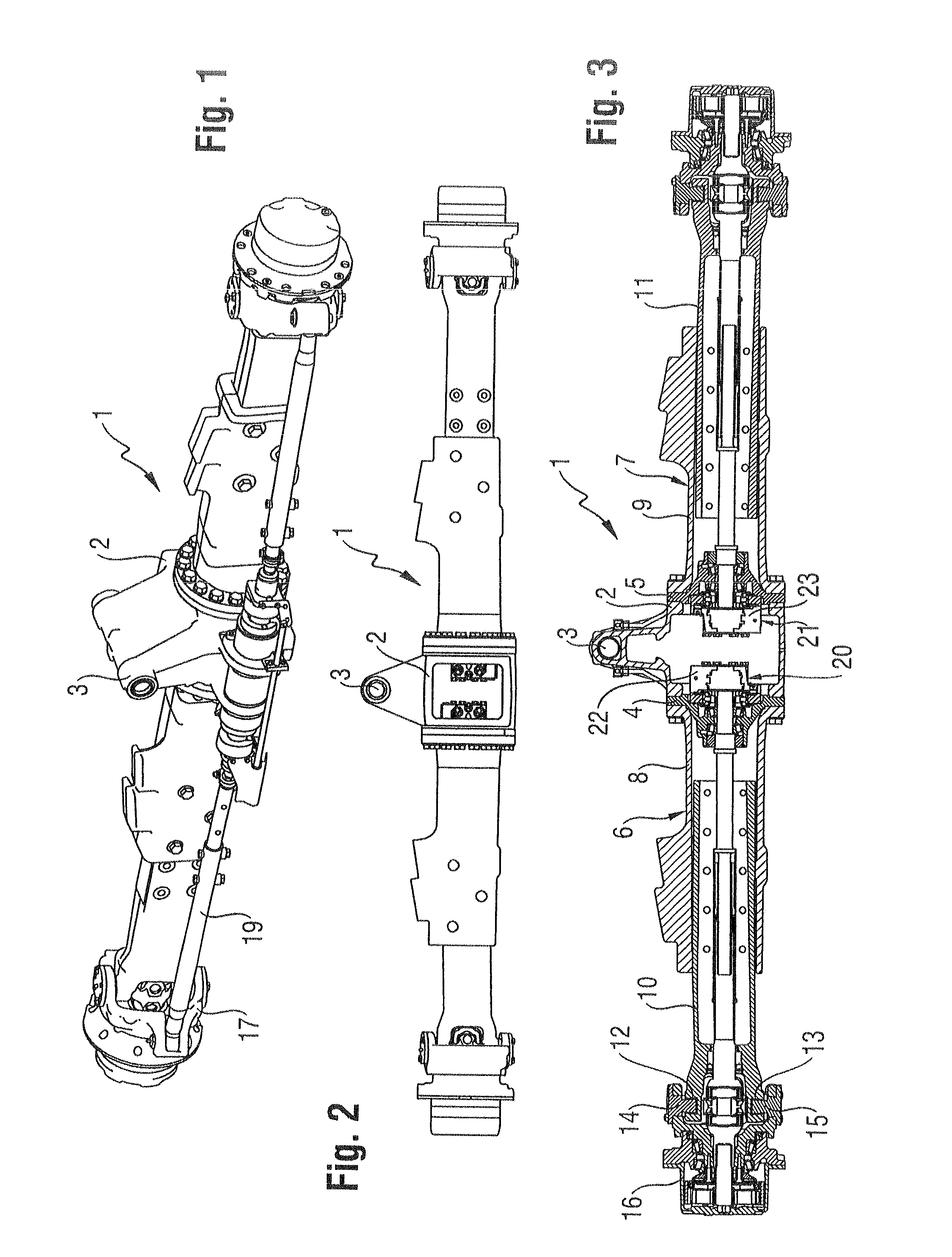 Steering axle for agricultural vehicles