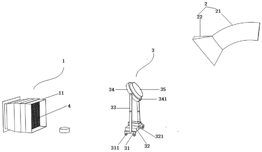 Airflow-direction-adjustable pollutant targeted long-distance multi-stage transport system and method