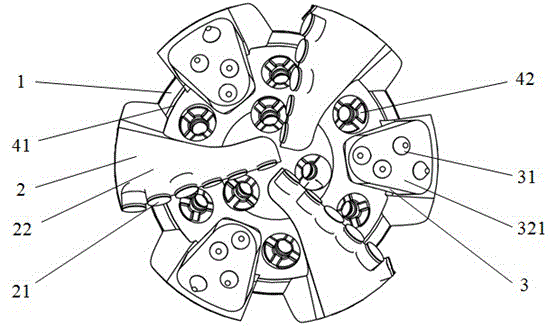 A scraping-impact compound drill bit