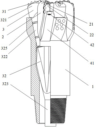 A scraping-impact compound drill bit