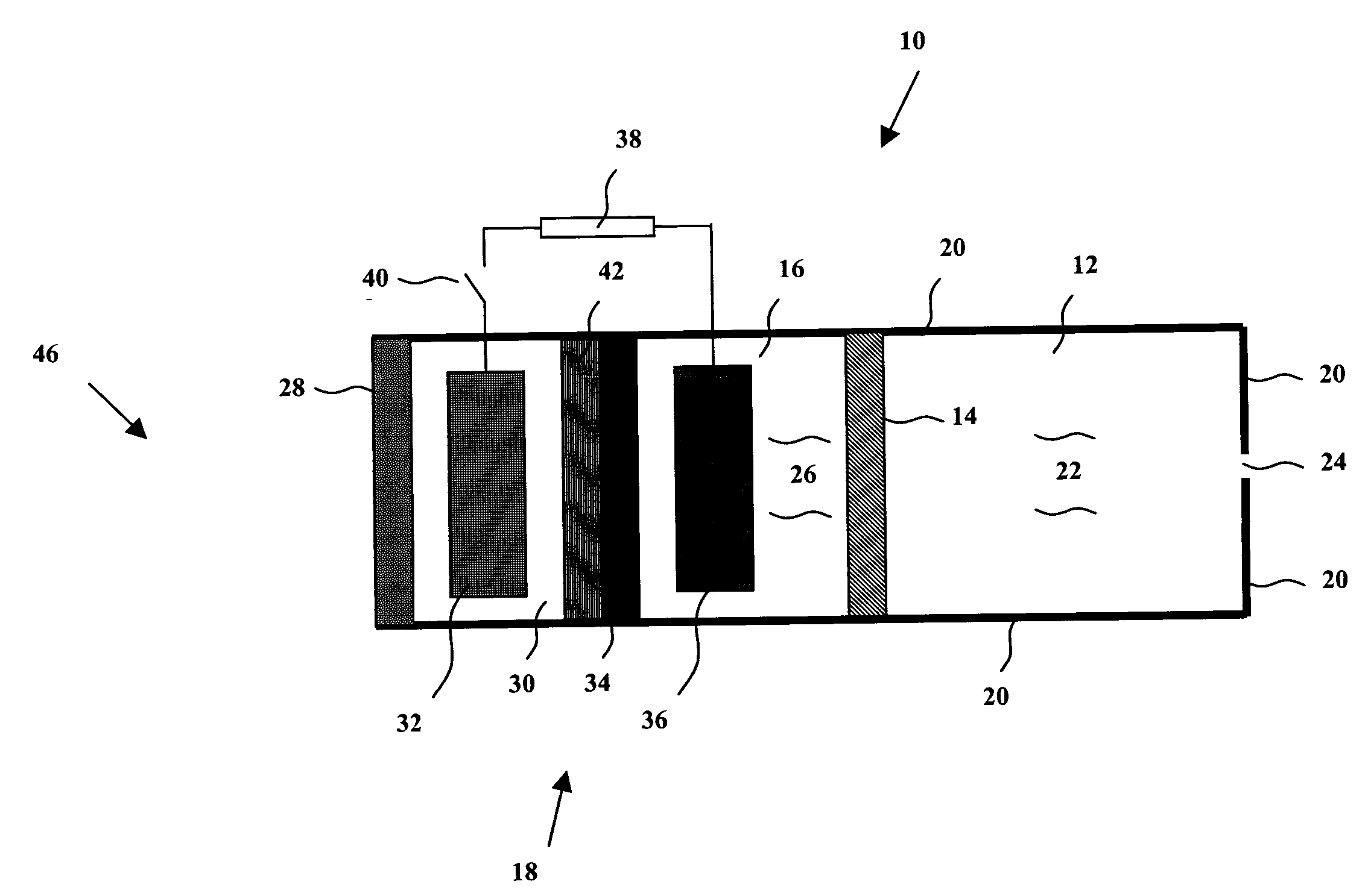 Fluid delivery device having an electrochemical pump with an ion-exchange membrane and associated method