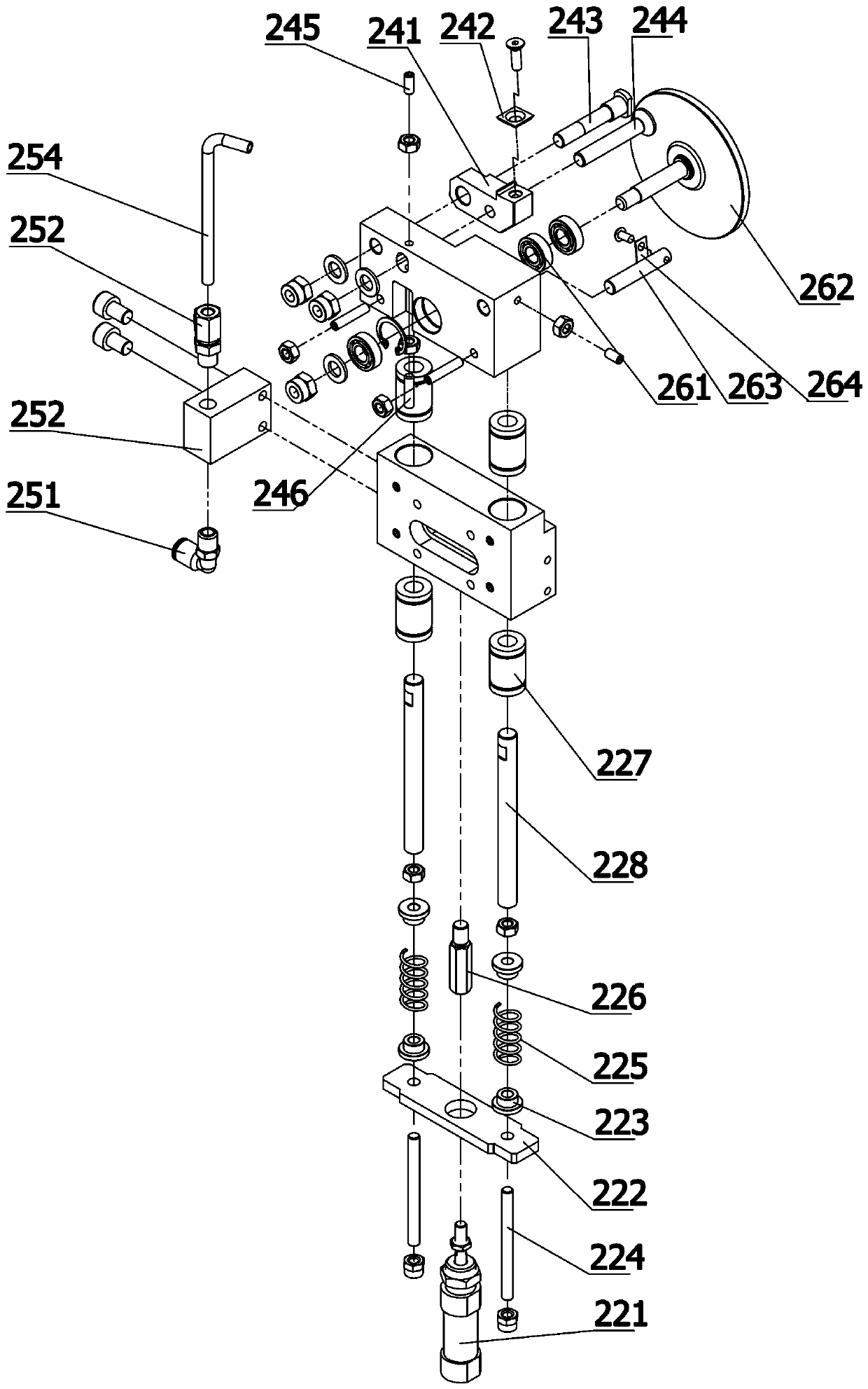 Edge sealing machine flat edge scraping mechanism with flat scraping tool assembly