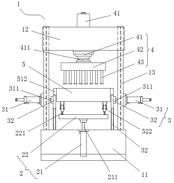 Hydraulic brickmaking demoulding machine and a brickmaking mould thereof