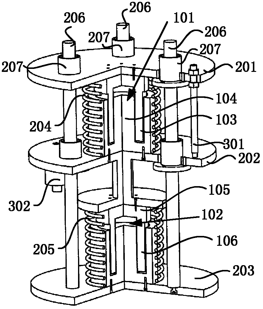 Voice coil vibration isolating/vibration suppressing structure and control method thereof