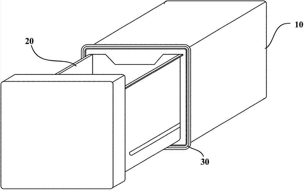 Sealing box and refrigerator with same