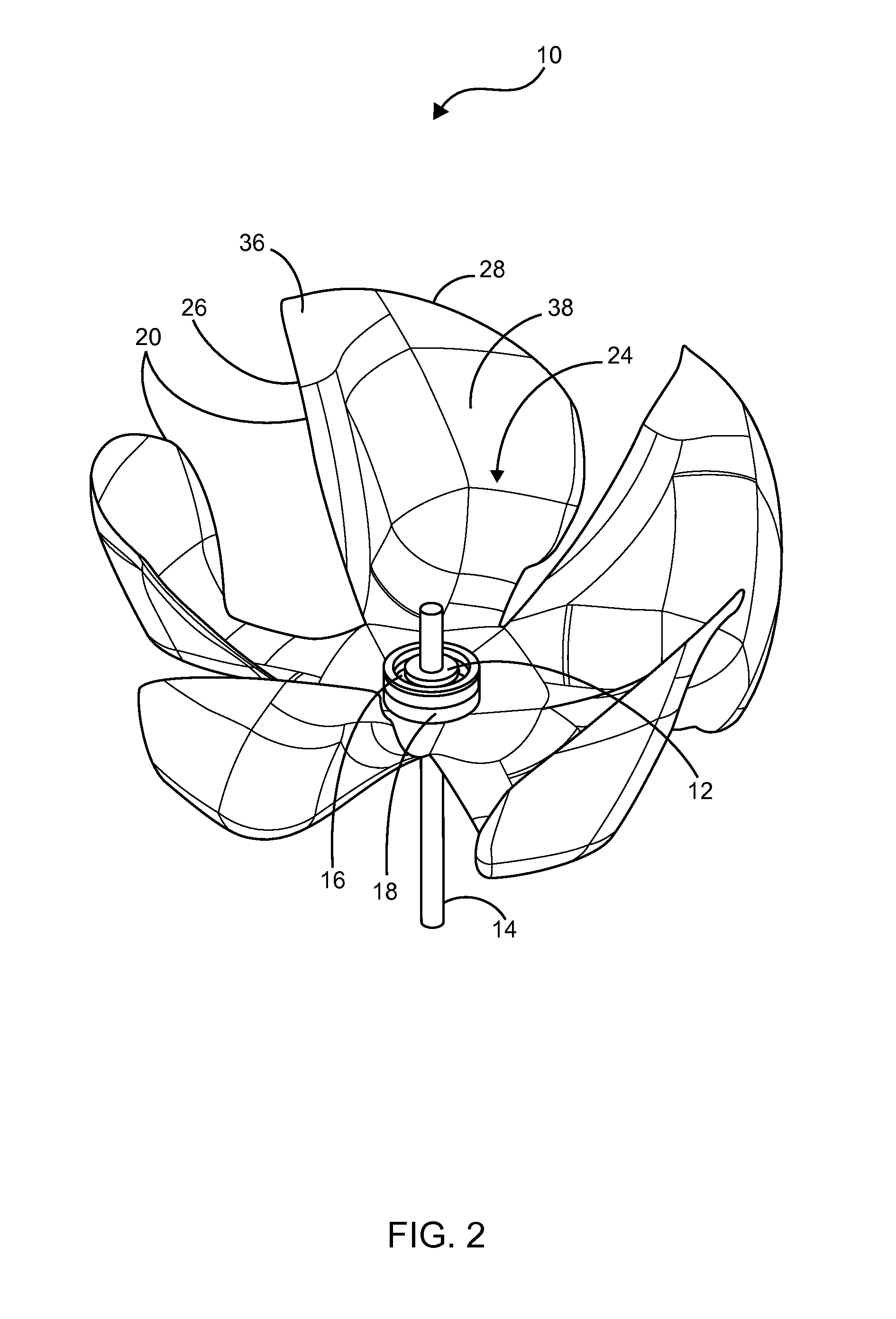 Uni-directional axial turbine blade assembly