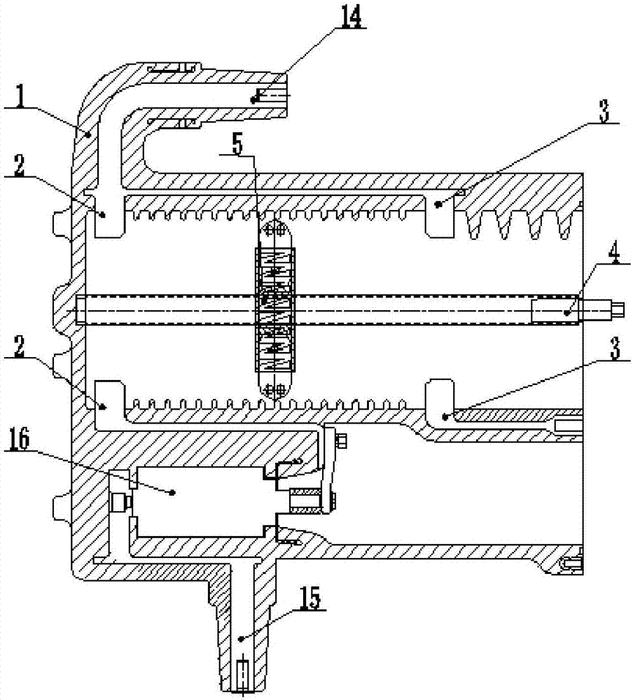 Direct-acting three-station isolation switch device