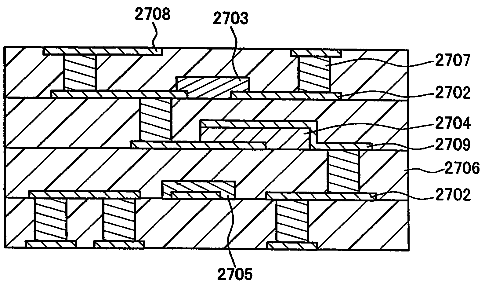 Wiring substrate produced by transfer material method