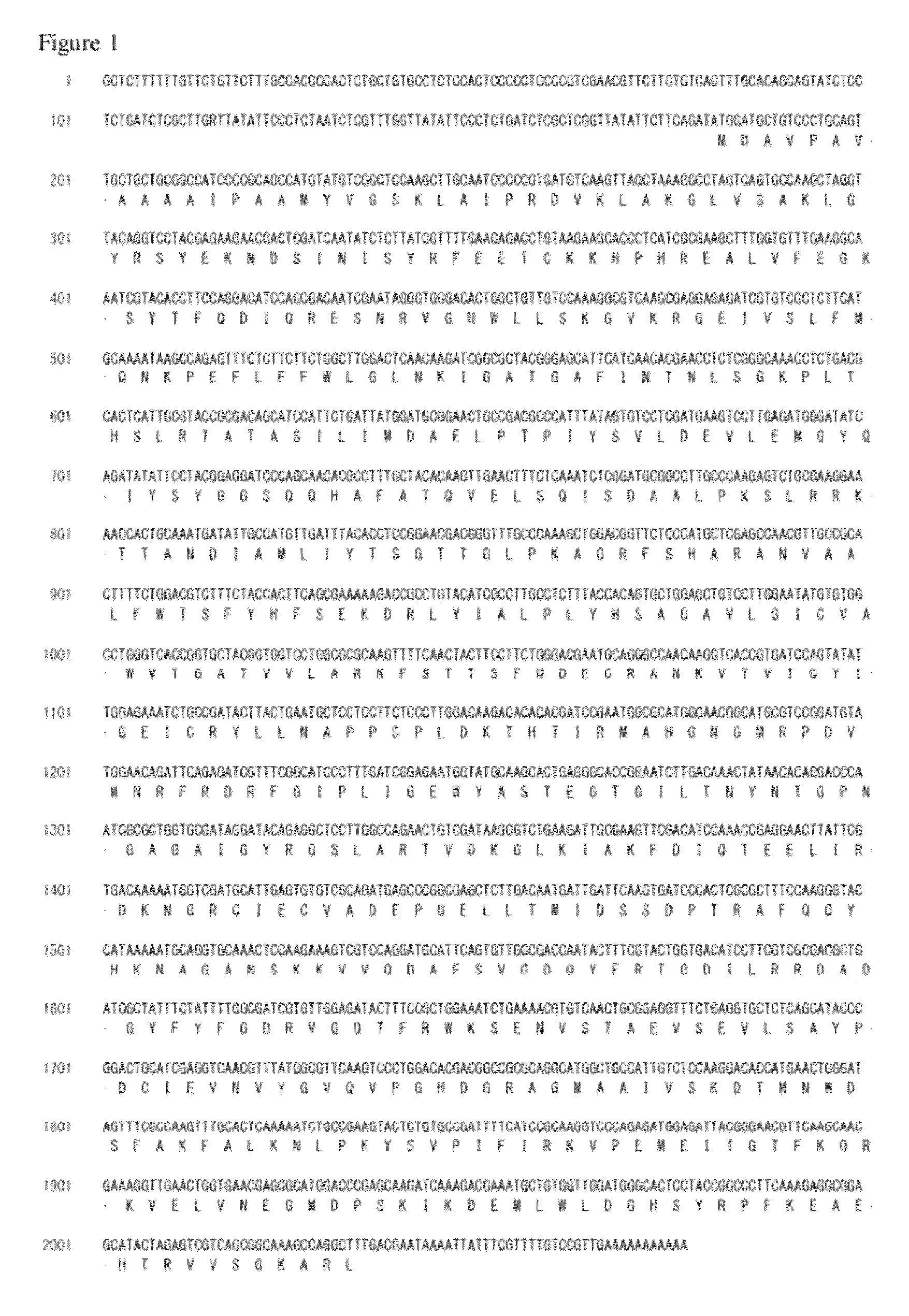 Polynucleotide encoding acyl-CoA synthetase homolog and use thereof