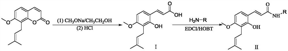 Benzene acrylamide compound as well as preparation method and application thereof