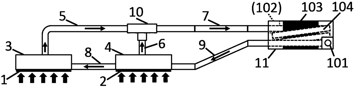 A parallel loop heat pipe heat dissipation device used for heat dissipation of a server chip