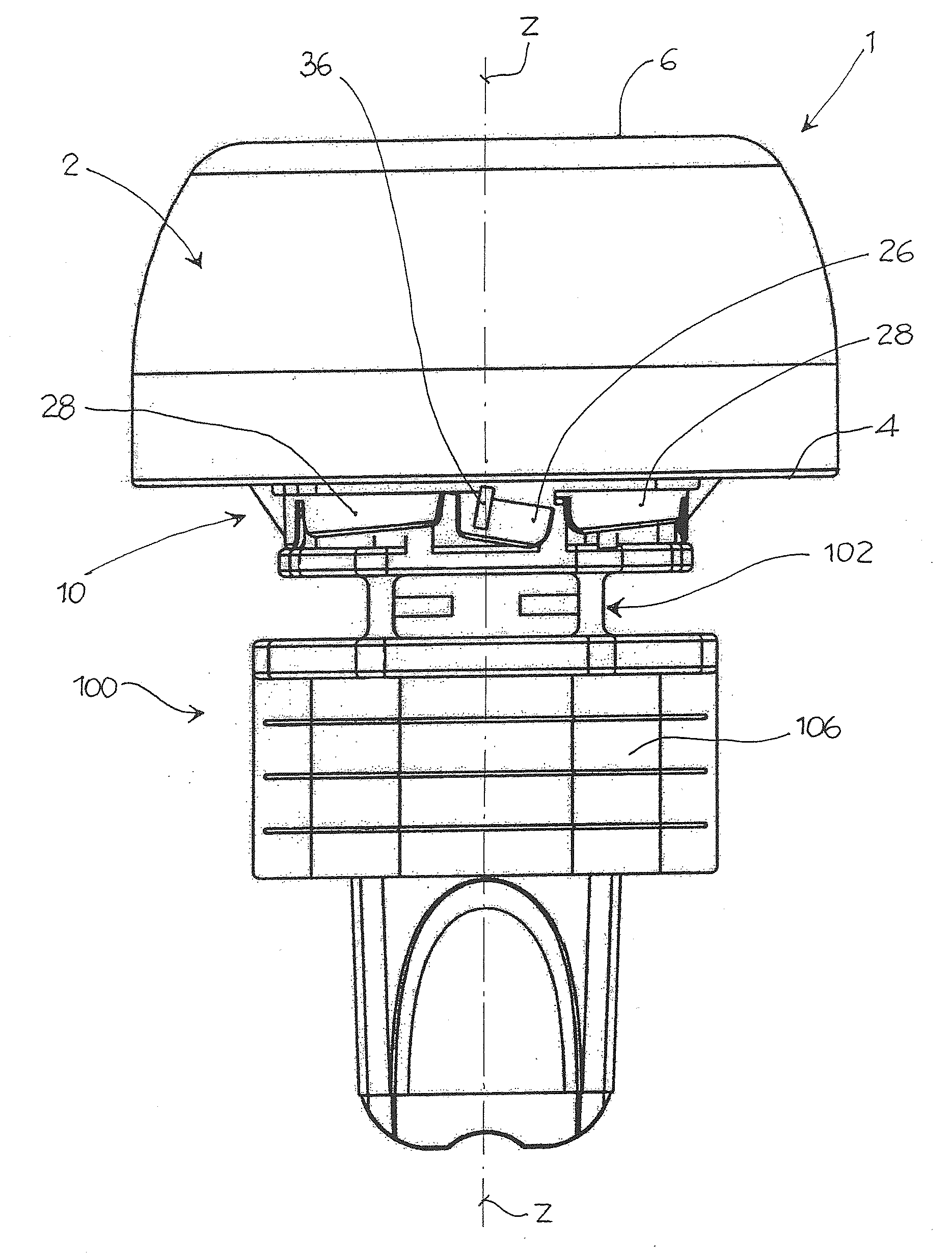 Cap For Container Provided With Guarantee Seal