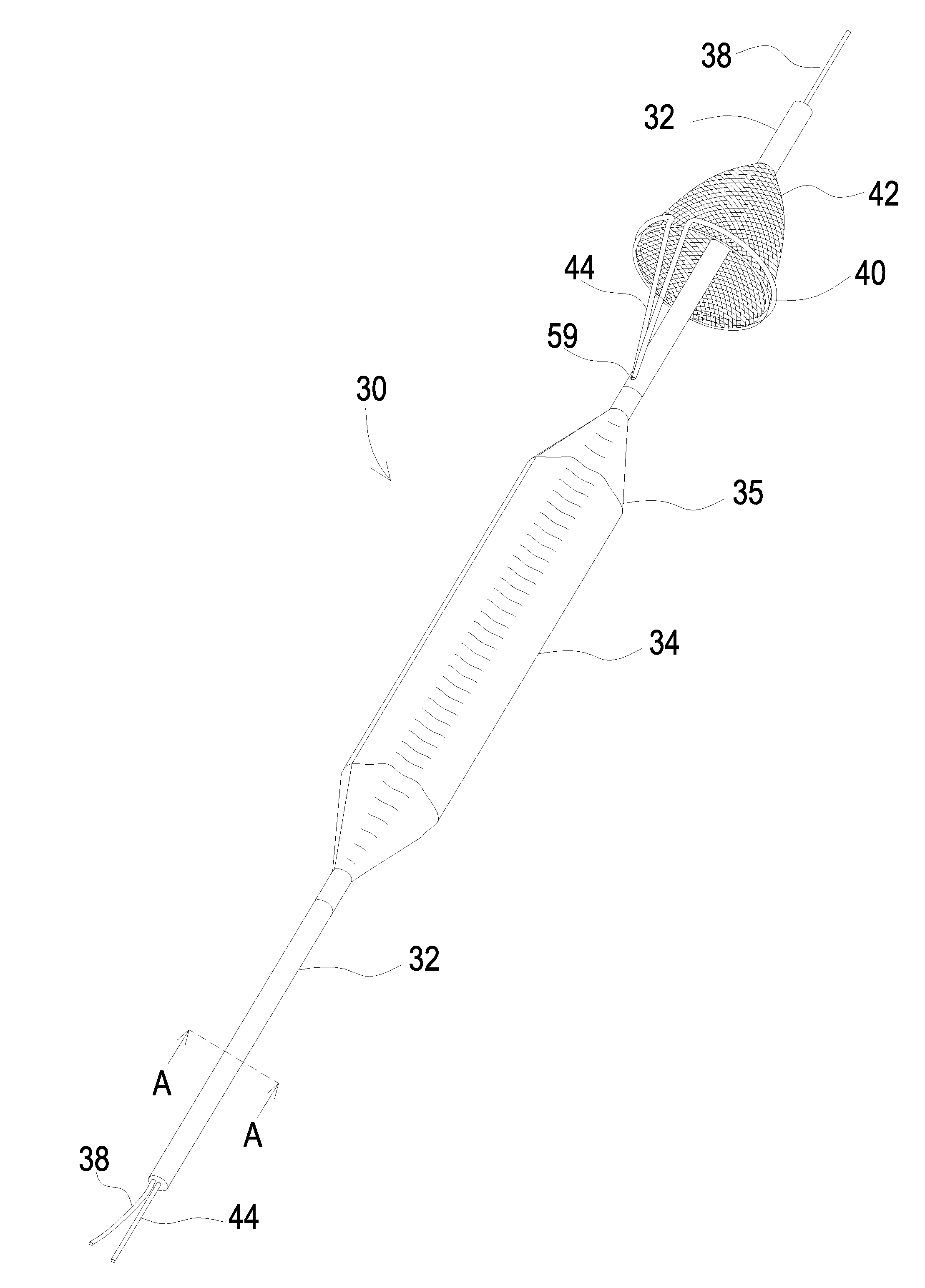 Integrated distal embolization protection apparatus for endo-luminal devices such as balloon, stent or tavi apparatus