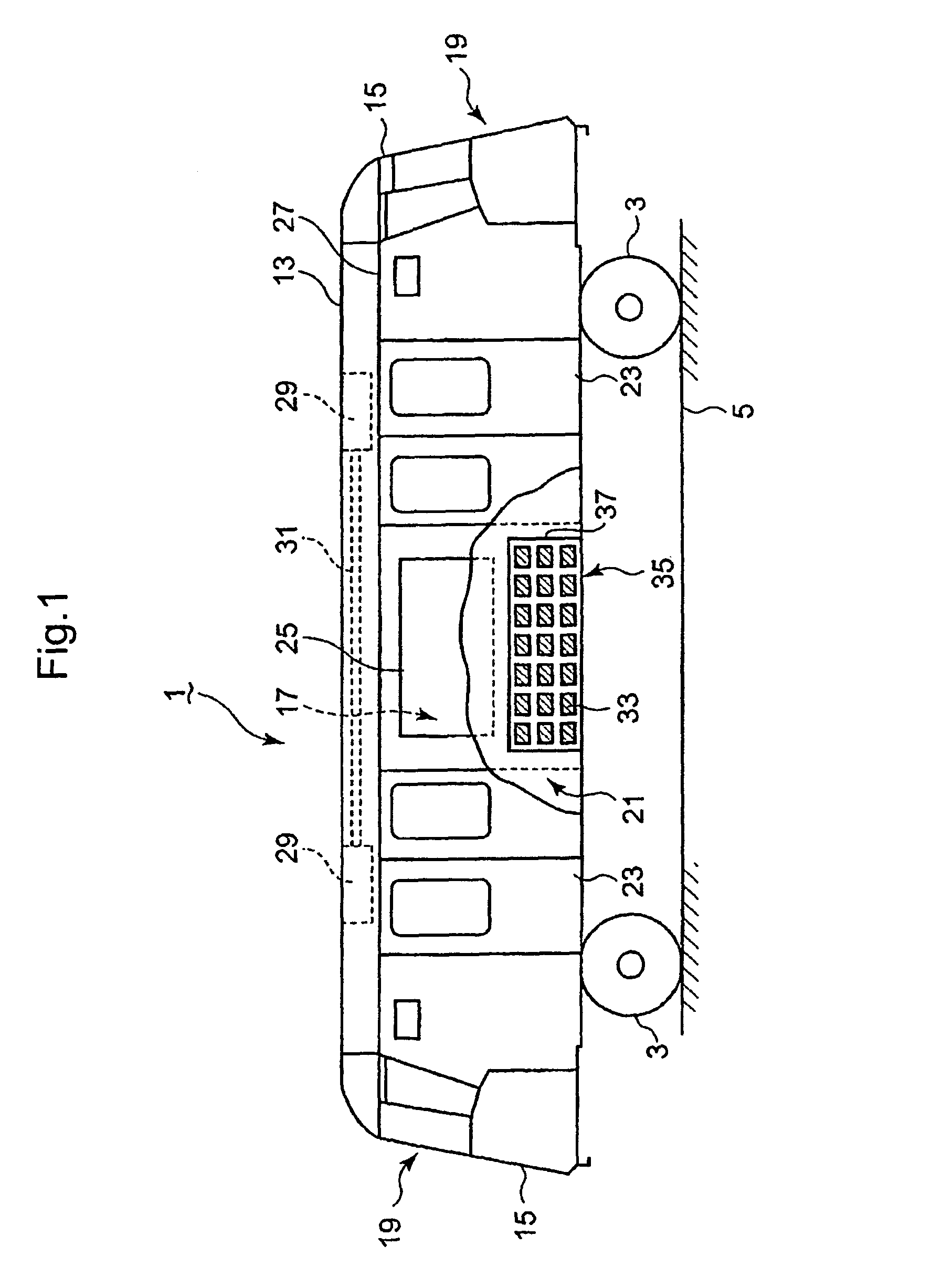 Guideway electric vehicle mounted with batteries