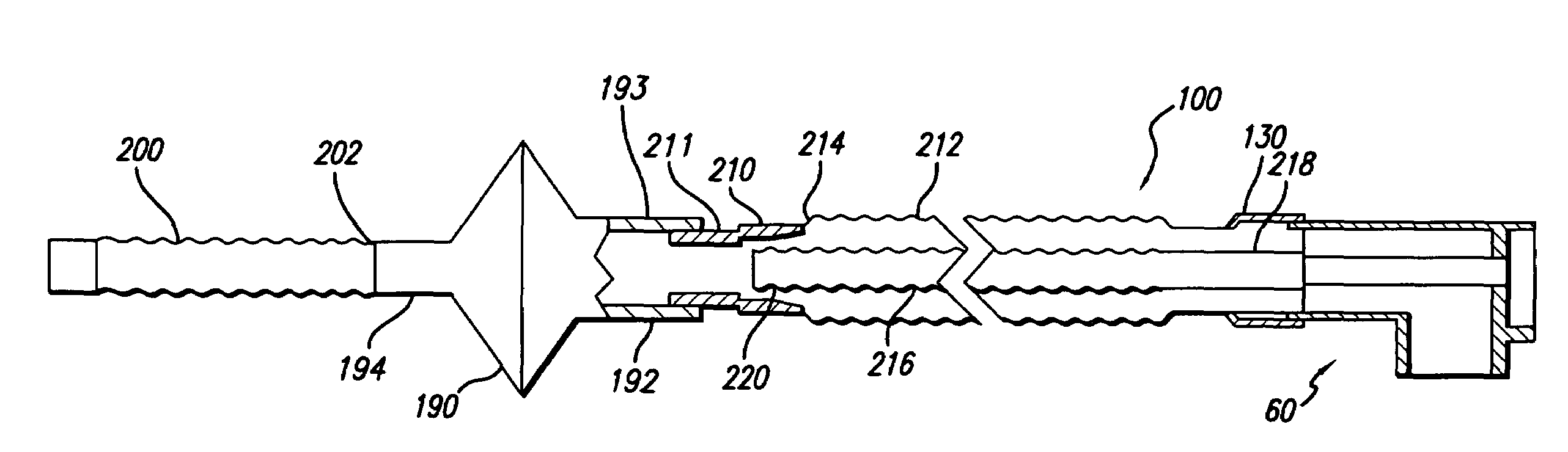 Multilumen unilimb breathing circuit with detachable proximal fitting