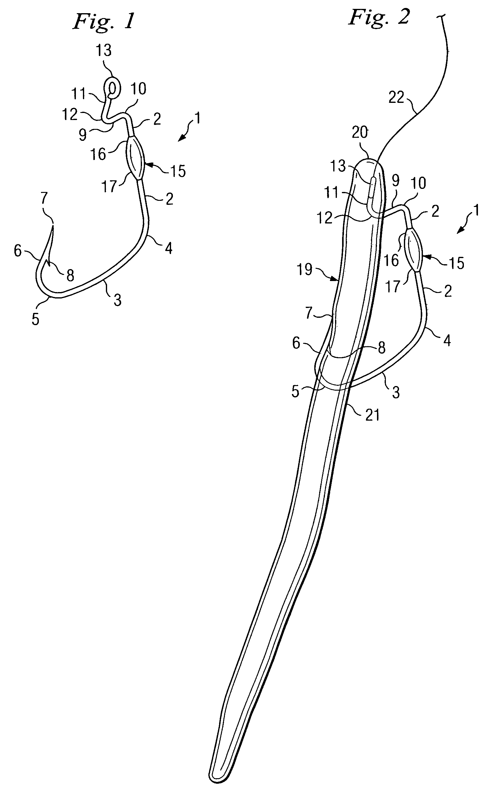 Weighted shank fish hooks