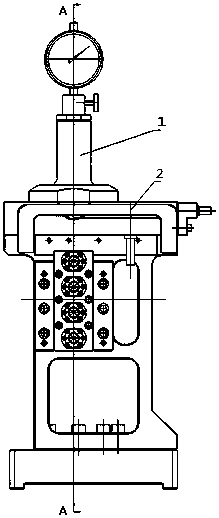 Checking fixture for measuring disc cone height of valve