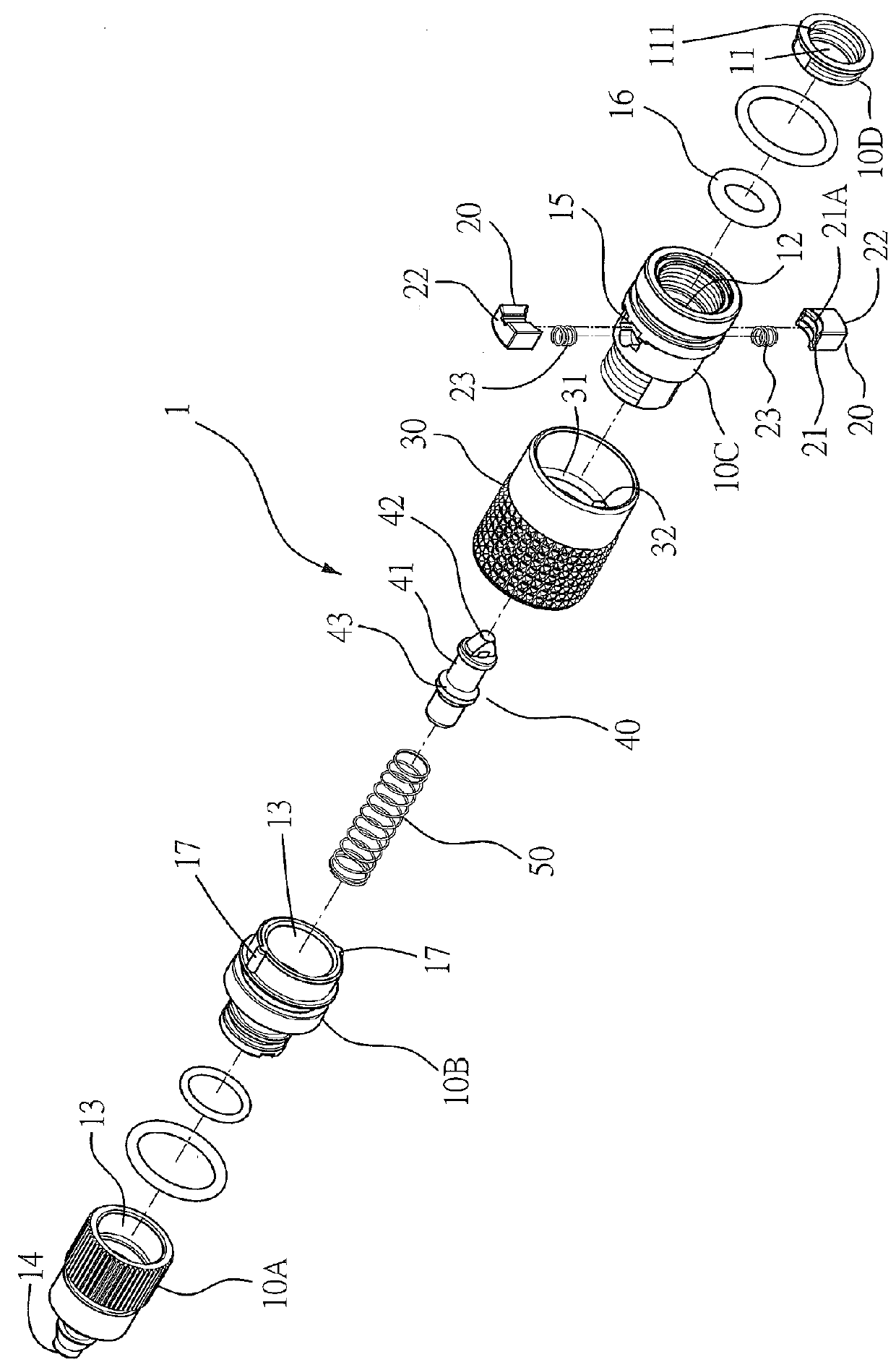 Connector structure for a Schrader (American) valve/Presta (French) valve