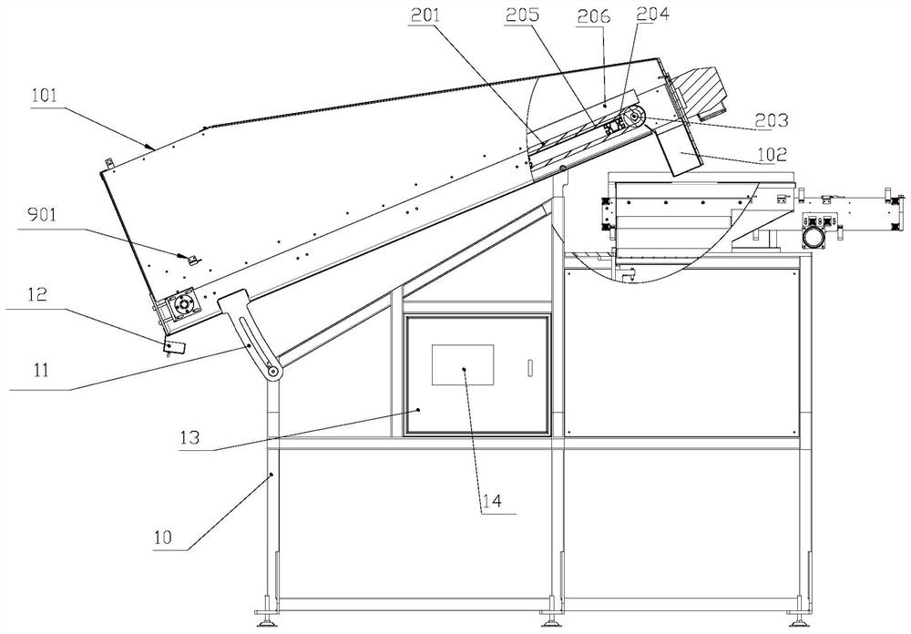 Ultra-long bolt column feeding device