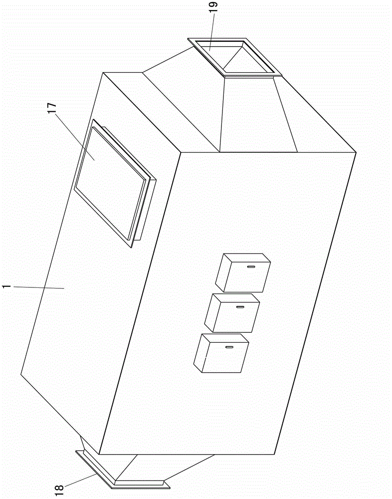 Louver type large-area cold plasma exhaust gas processing device