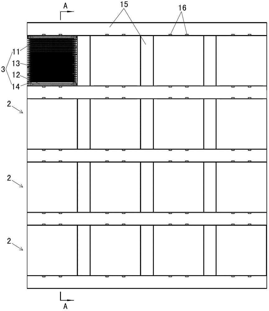 Louver type large-area cold plasma exhaust gas processing device