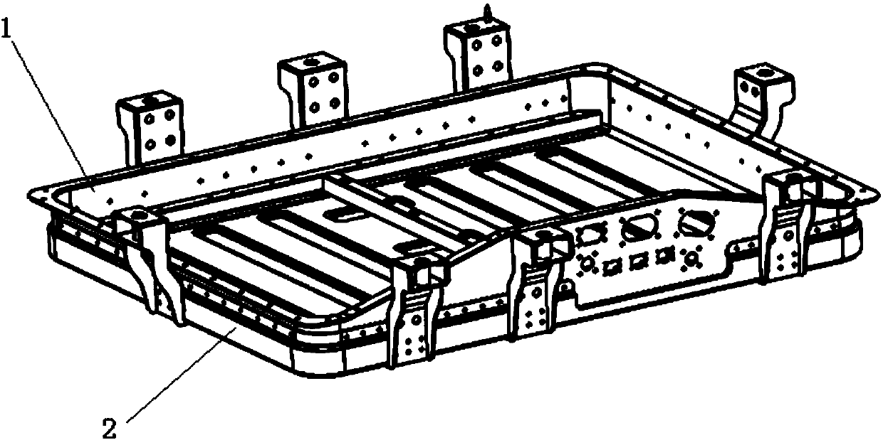 Lightweight power battery box capable of steel and aluminum riveting