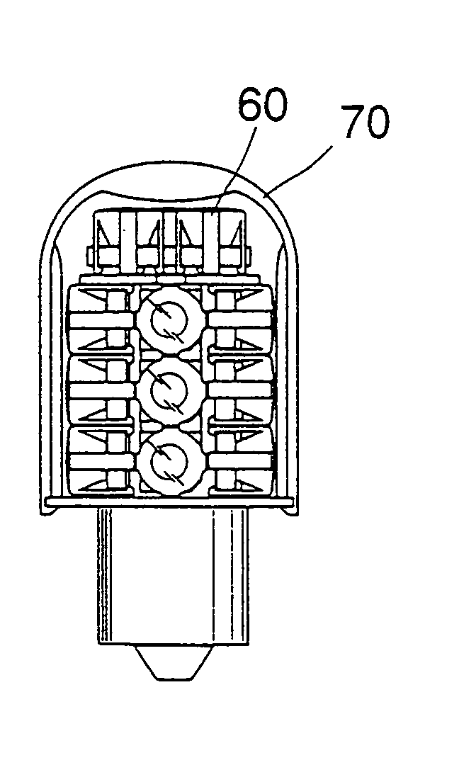 Gain structure of an LED