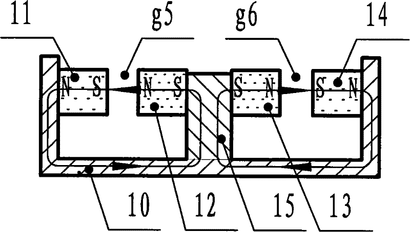 Array type magnetic path and array type magnetic path motor sound transducer